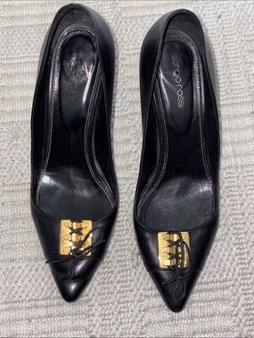 Sergio Rossi, Black leather pumps, size EU 40.